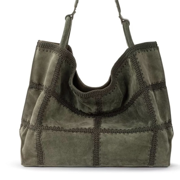 Olive Green Suede Women's Bag - Picture 1 of 2